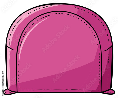 Vibrant pink beanbag chair cartoon vector illustration for comfy seating