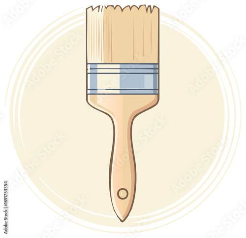 Paint Brush Illustration for Painting Wall with Paintbrush Icon Design