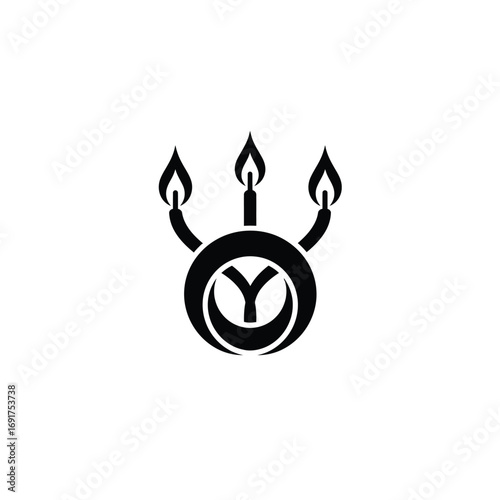 Dragon tail candle wick icon flame