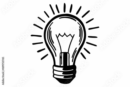 Light bulb idea innovation inspiration creativity invention solution sketch drawing vector graphic design concept | editable svg/svg