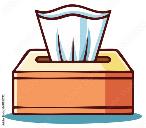Cartoon Tissue Box with Facial Tissues: Paper Handkerchiefs for Cold and Allergy Season