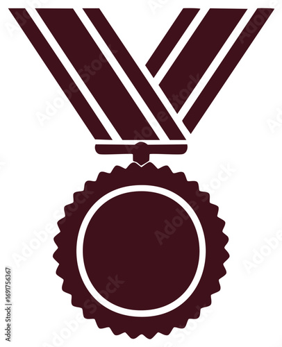 Award medal with ribbon icon vector illustration for winner and first place achievement