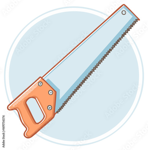 Wooden Hand Saw with Metal Blade and Sharp Teeth for Cutting Woodwork and DIY Projects