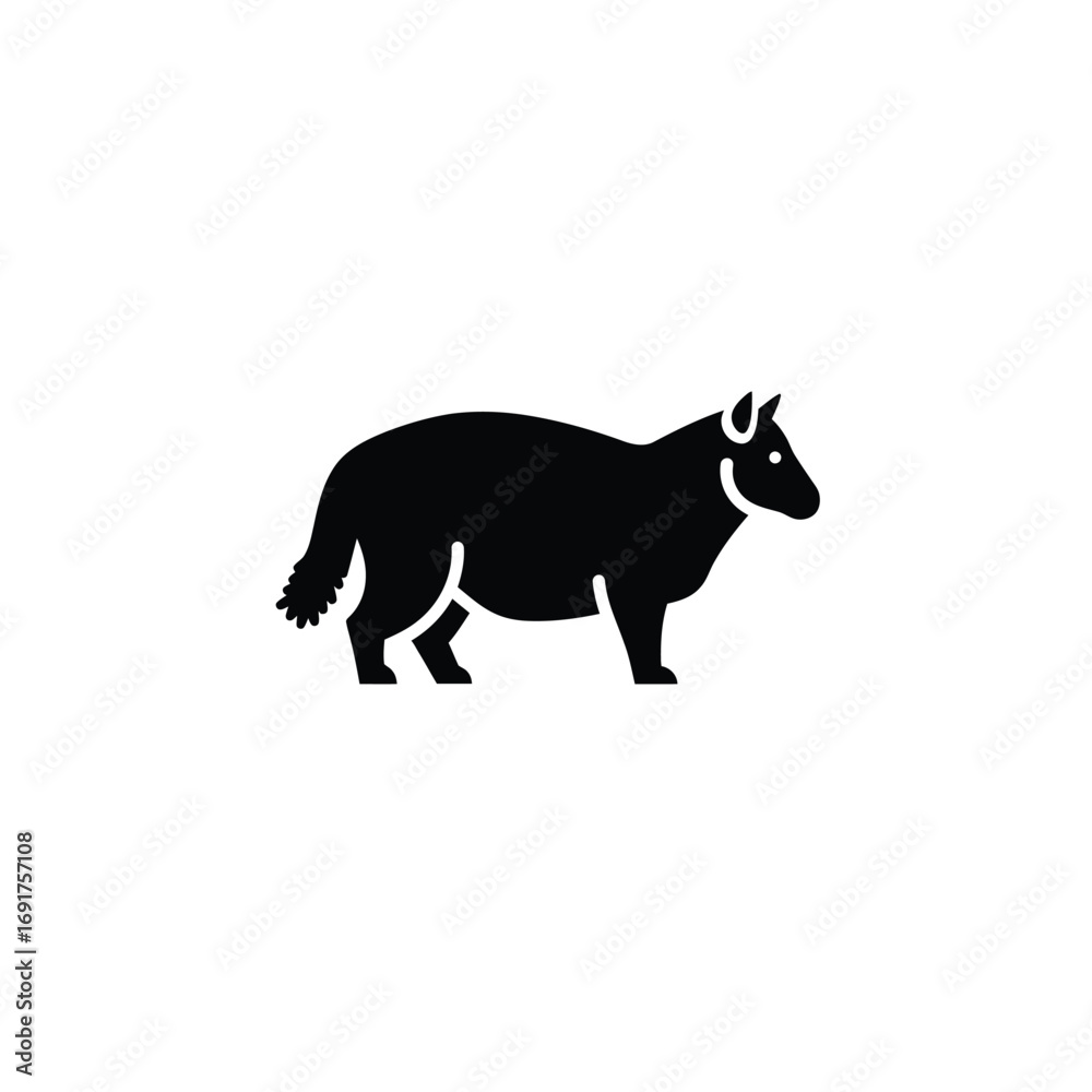 Fototapeta premium Black sheep silhouette icon animal white