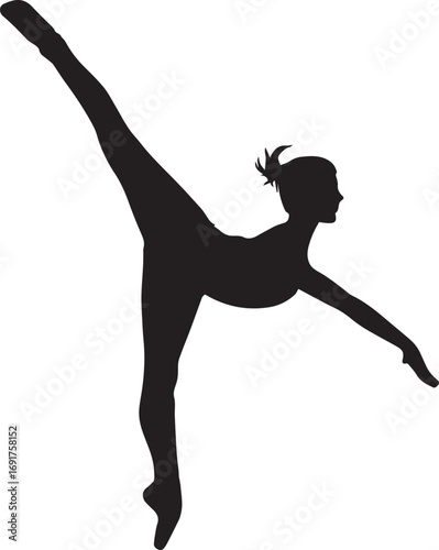 Gymnastic Poses Silhouette Set – Acrobatics, Athlete Dance, Fitness Vector Icons