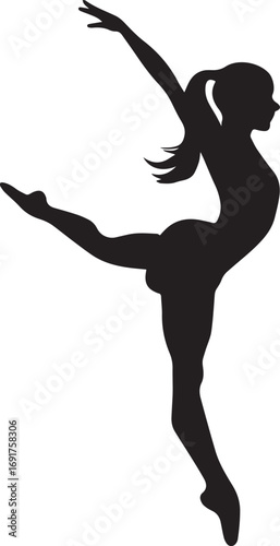 Gymnastic Poses Silhouette Set – Acrobatics, Athlete Dance, Fitness Vector Icons