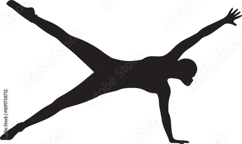 Gymnastic Poses Silhouette Set – Acrobatics, Athlete Dance, Fitness Vector Icons