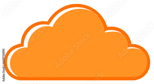 Orange Cloud Shape Graphic Illustration For Weather Forecast, Data Storage, or Cloud Computing Concepts