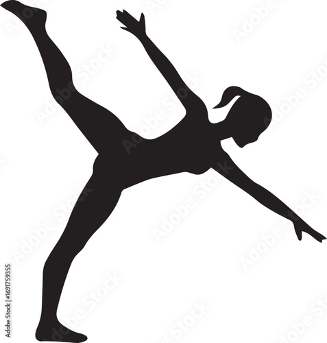 Gymnastic Poses Silhouette Set – Acrobatics, Athlete Dance, Fitness Vector Icons