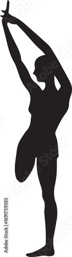 Gymnastic Poses Silhouette Set – Acrobatics, Athlete Dance, Fitness Vector Icons