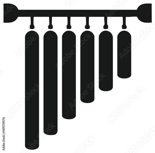 Chimes Icon Musical Instrument Simple Black Silhouette Symbol