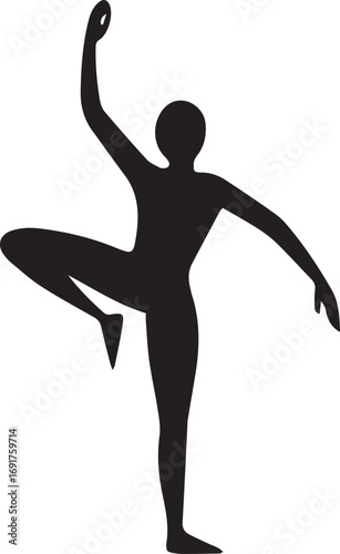 Gymnastic Poses Silhouette Set – Acrobatics, Athlete Dance, Fitness Vector Icons
