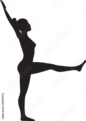 Gymnastic Poses Silhouette Set – Acrobatics, Athlete Dance, Fitness Vector Icons