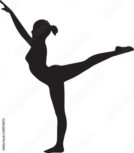 Gymnastic Poses Silhouette Set – Acrobatics, Athlete Dance, Fitness Vector Icons