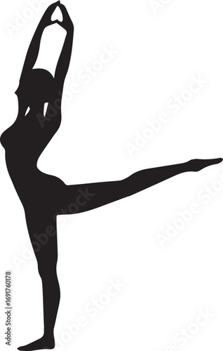 Gymnastic Poses Silhouette Set – Acrobatics, Athlete Dance, Fitness Vector Icons