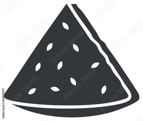 Watermelon Slice Isolated Vector Graphics Fresh Fruit Icon Flat Design