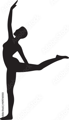 Gymnastic Poses Silhouette Set – Acrobatics, Athlete Dance, Fitness Vector Icons
