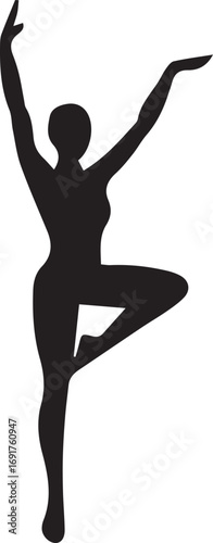 Gymnastic Poses Silhouette Set – Acrobatics, Athlete Dance, Fitness Vector Icons