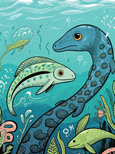 Nektonic Underwater Illustrator Artwork Design Template Poster