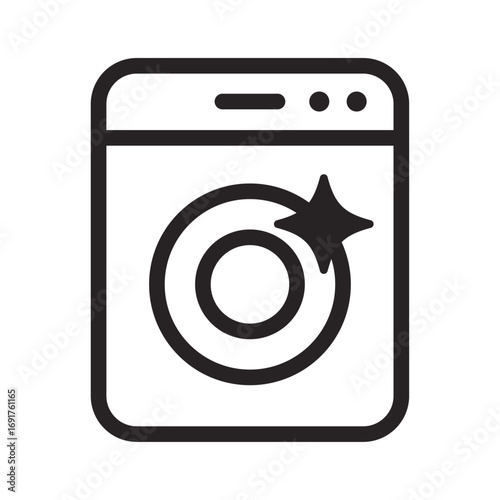 Washing Machine (Top Load) Line Icon of Home Appliances Icon Set