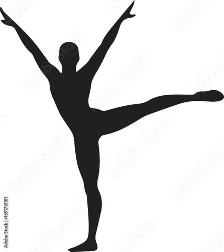 Gymnastic Poses Silhouette Set – Acrobatics, Athlete Dance, Fitness Vector Icons
