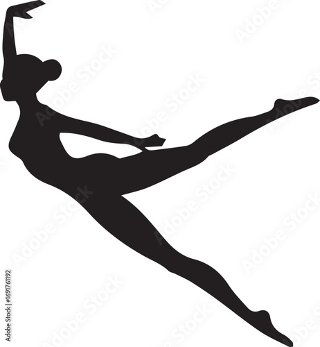 Gymnastic Poses Silhouette Set – Acrobatics, Athlete Dance, Fitness Vector Icons