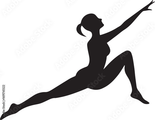 Gymnastic Poses Silhouette Set – Acrobatics, Athlete Dance, Fitness Vector Icons