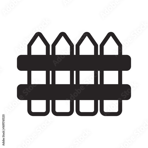 Fence Line Icon of Gardening and Landscaping Icon Set