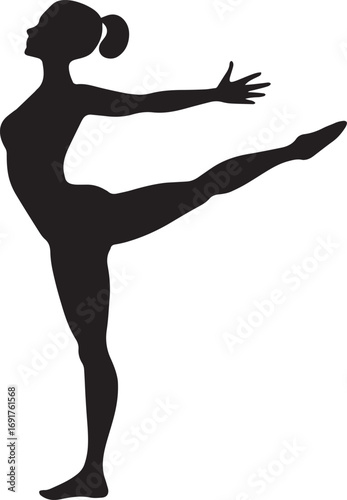 Gymnastic Poses Silhouette Set – Acrobatics, Athlete Dance, Fitness Vector Icons