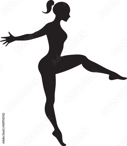 Gymnastic Poses Silhouette Set – Acrobatics, Athlete Dance, Fitness Vector Icons