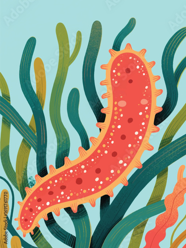 Sea Cucumber Illustrator Artwork Design Template Poster