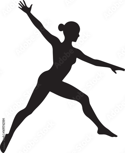 Gymnastic Poses Silhouette Set – Acrobatics, Athlete Dance, Fitness Vector Icons