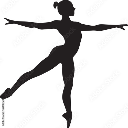 Gymnastic Poses Silhouette Set – Acrobatics, Athlete Dance, Fitness Vector Icons