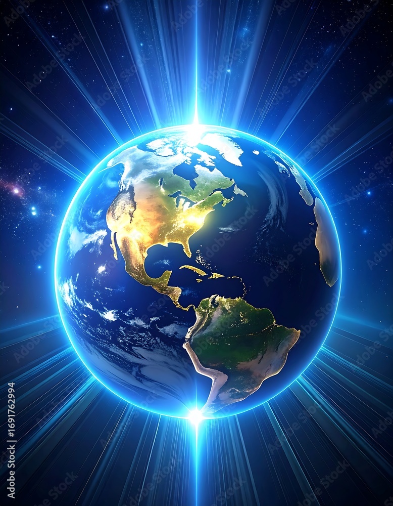 Fototapeta premium Radiant Earth in Space