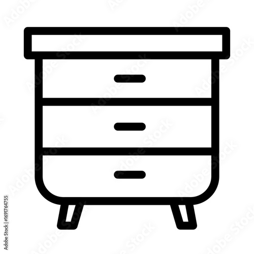 Drawer Chest Line Icon of Furniture and Decor Icon Set