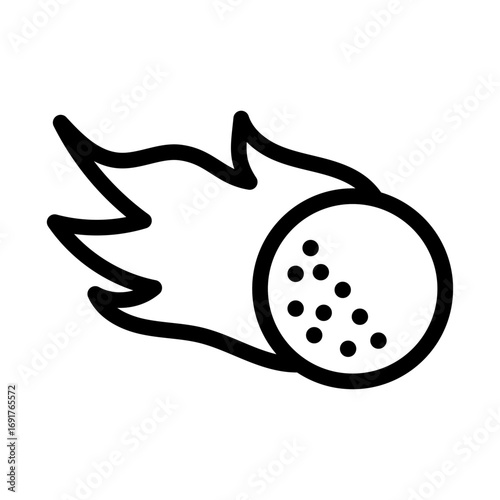 Fast Golf Ball Line Icon of Golf Black Icon Set