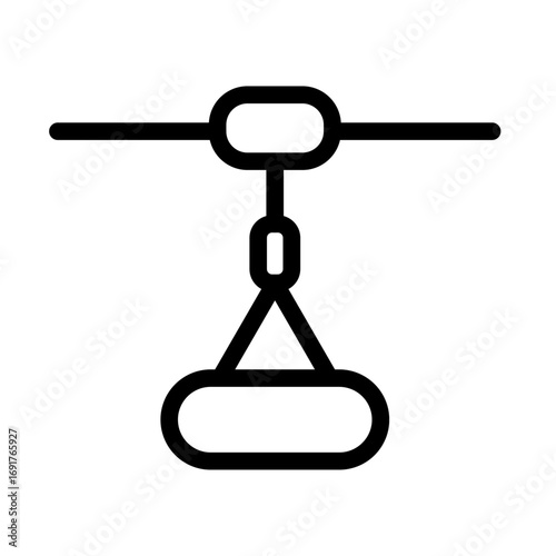 Pulley System Line Icon of Zip-lining Icon Set