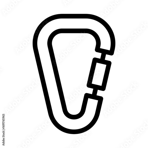 Carabiner Line Icon of Zip-lining Icon Set