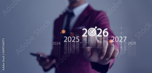 Fotografía The 2026 Growth Strategy Concept outlines financial planning, data analysis, performance forecasting, and the prospect of increased business success