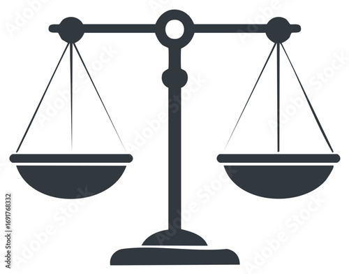 Balance Scale Icon Illustration. Concept of justice, law, and impartiality. Isolated image.