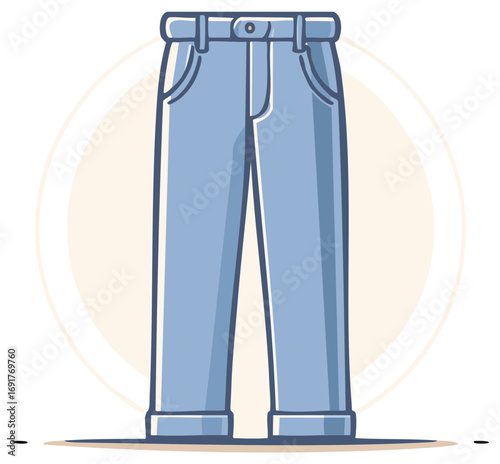 Cartoon Blue Jeans Illustration Casual Clothing Item Fashion Accessory Design Flat Design Minimalist Style