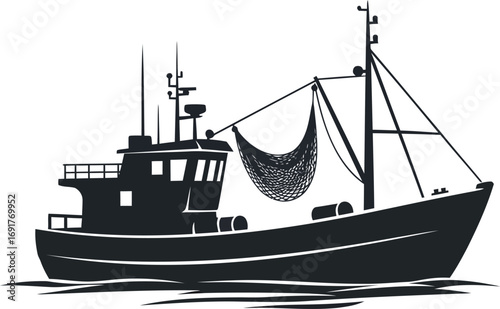 Powerful tractor silhouette ready for agricultural work and farming tasks