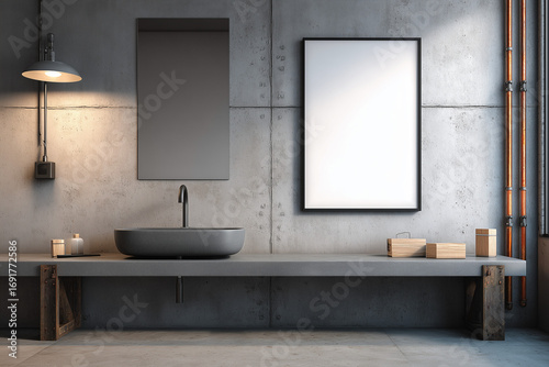 Clean Bathroom Interior Mockup – Poster or Frame Ready