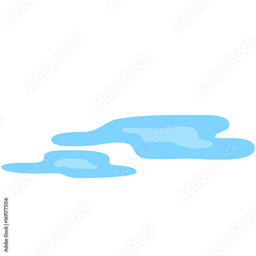 puddle cartoon flat hand drawn illustration