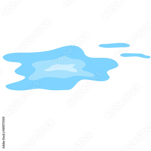 puddle cartoon flat hand drawn illustration