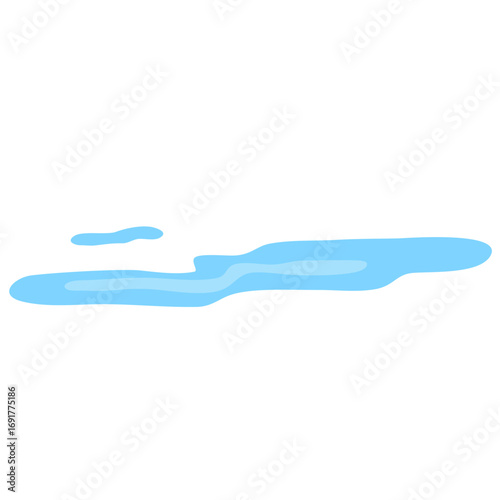 puddle cartoon flat hand drawn illustration