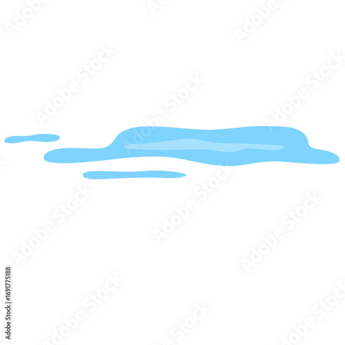 puddle cartoon flat hand drawn illustration