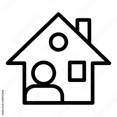 Senior Home Line Icon of Senior Care Icon Set