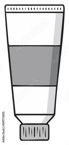 Tube of Ointment with Cap Cartoon Illustration