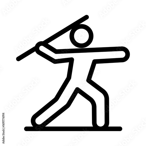 Javelin Throw Line Icon of Athletics Icon Set